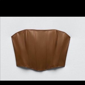 Zara Brown Leather Corset